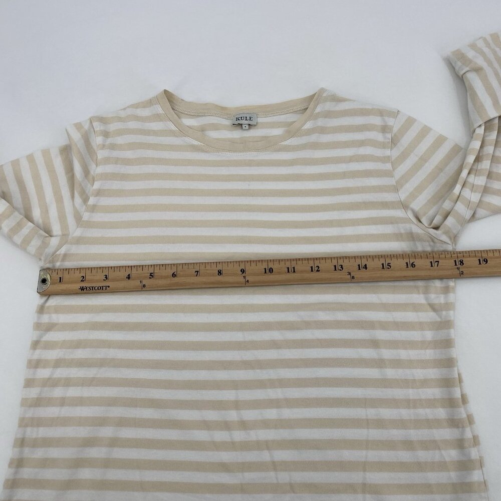 KULE Women's Size Small Cream White Striped Long Sleeve Shirt Cotton - Picture 10 of 12
